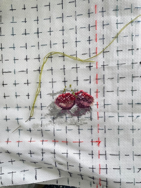 Ręcznie haftowana tkanina z wzorem